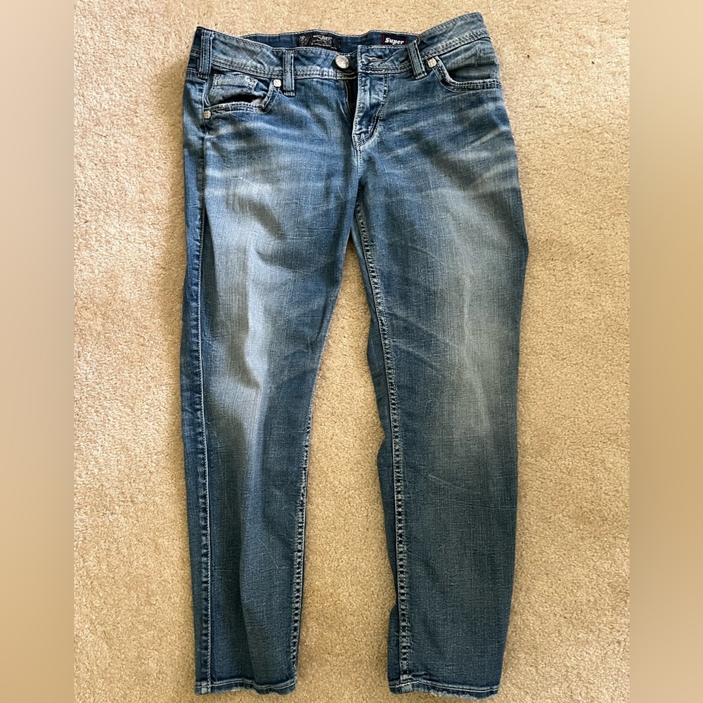 Women’s Silver boyfriend cut jeans.  Size W30/L25